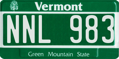 VT license plate NNL983