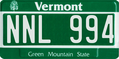 VT license plate NNL994