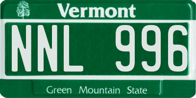 VT license plate NNL996
