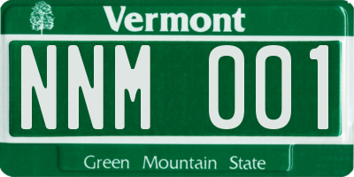 VT license plate NNM001