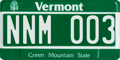 VT license plate NNM003