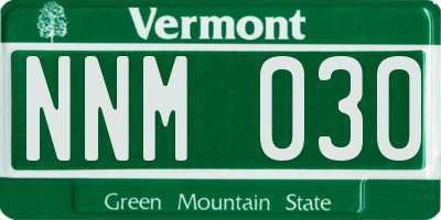 VT license plate NNM030