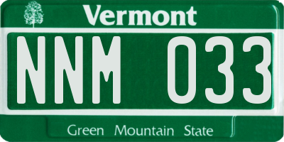 VT license plate NNM033