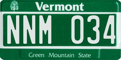 VT license plate NNM034