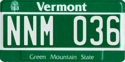 VT license plate NNM036