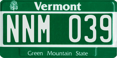 VT license plate NNM039