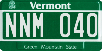 VT license plate NNM040