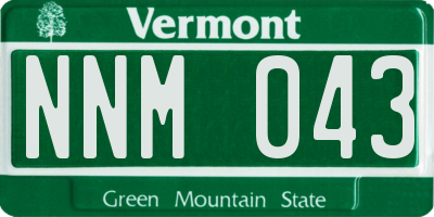 VT license plate NNM043