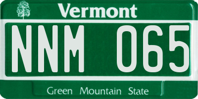 VT license plate NNM065