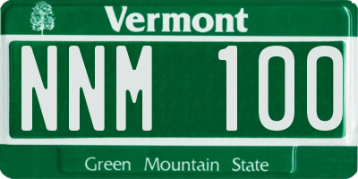 VT license plate NNM100