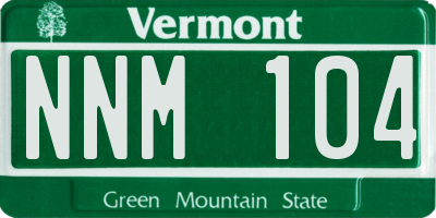 VT license plate NNM104