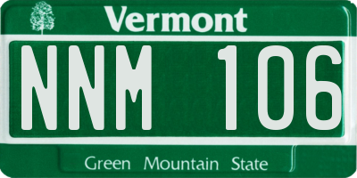 VT license plate NNM106