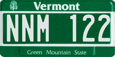 VT license plate NNM122