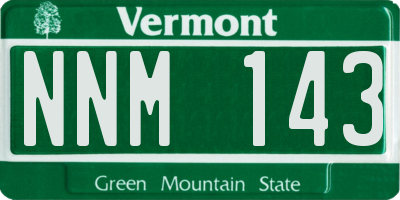 VT license plate NNM143