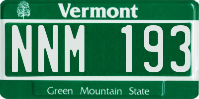 VT license plate NNM193