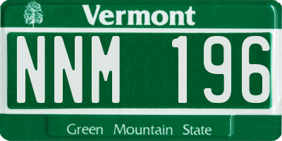 VT license plate NNM196
