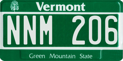 VT license plate NNM206