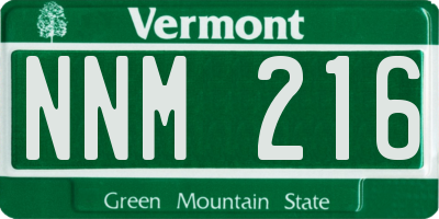 VT license plate NNM216