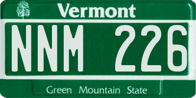 VT license plate NNM226