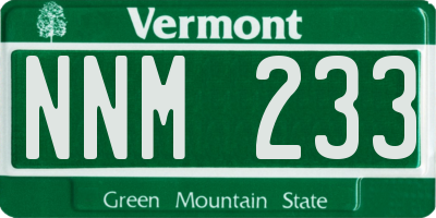 VT license plate NNM233