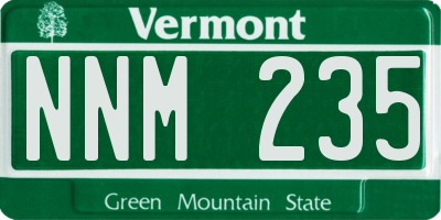 VT license plate NNM235