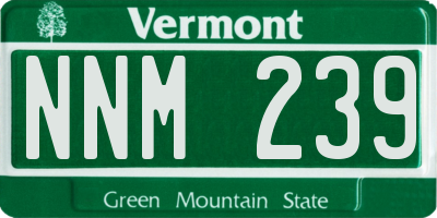 VT license plate NNM239