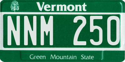 VT license plate NNM250