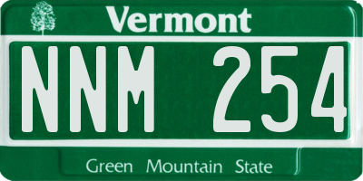 VT license plate NNM254