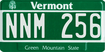 VT license plate NNM256