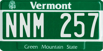 VT license plate NNM257