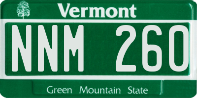 VT license plate NNM260