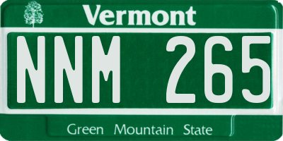 VT license plate NNM265