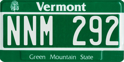 VT license plate NNM292