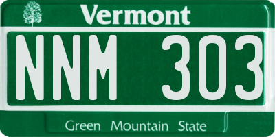 VT license plate NNM303