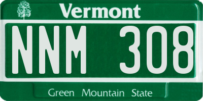 VT license plate NNM308