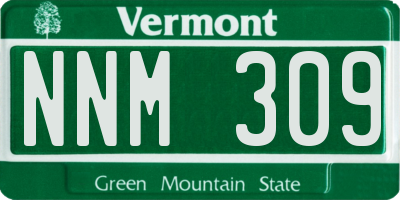 VT license plate NNM309