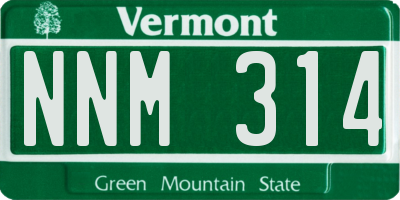 VT license plate NNM314