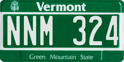 VT license plate NNM324
