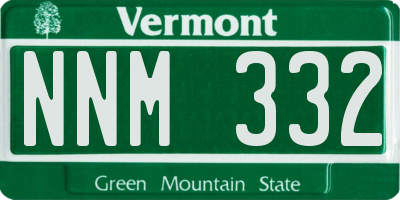 VT license plate NNM332
