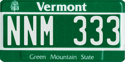 VT license plate NNM333