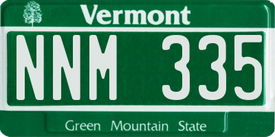 VT license plate NNM335