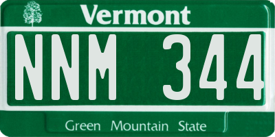 VT license plate NNM344