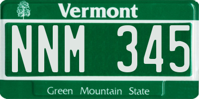 VT license plate NNM345