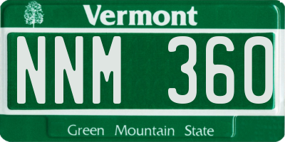 VT license plate NNM360