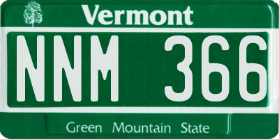 VT license plate NNM366