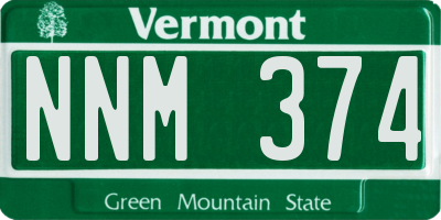 VT license plate NNM374