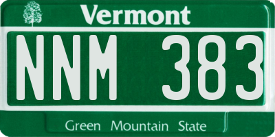 VT license plate NNM383