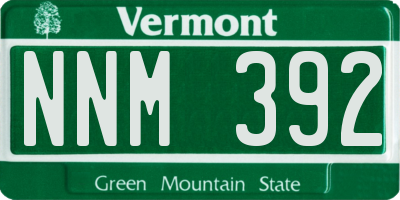 VT license plate NNM392