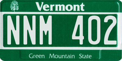 VT license plate NNM402