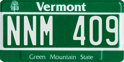 VT license plate NNM409
